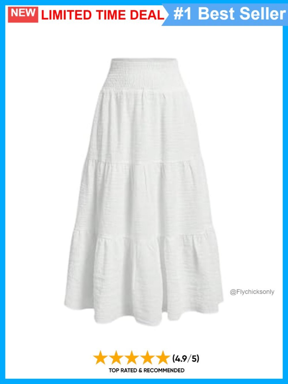 Girls Floral Boho Tiered Frill Trim Midi Skirt